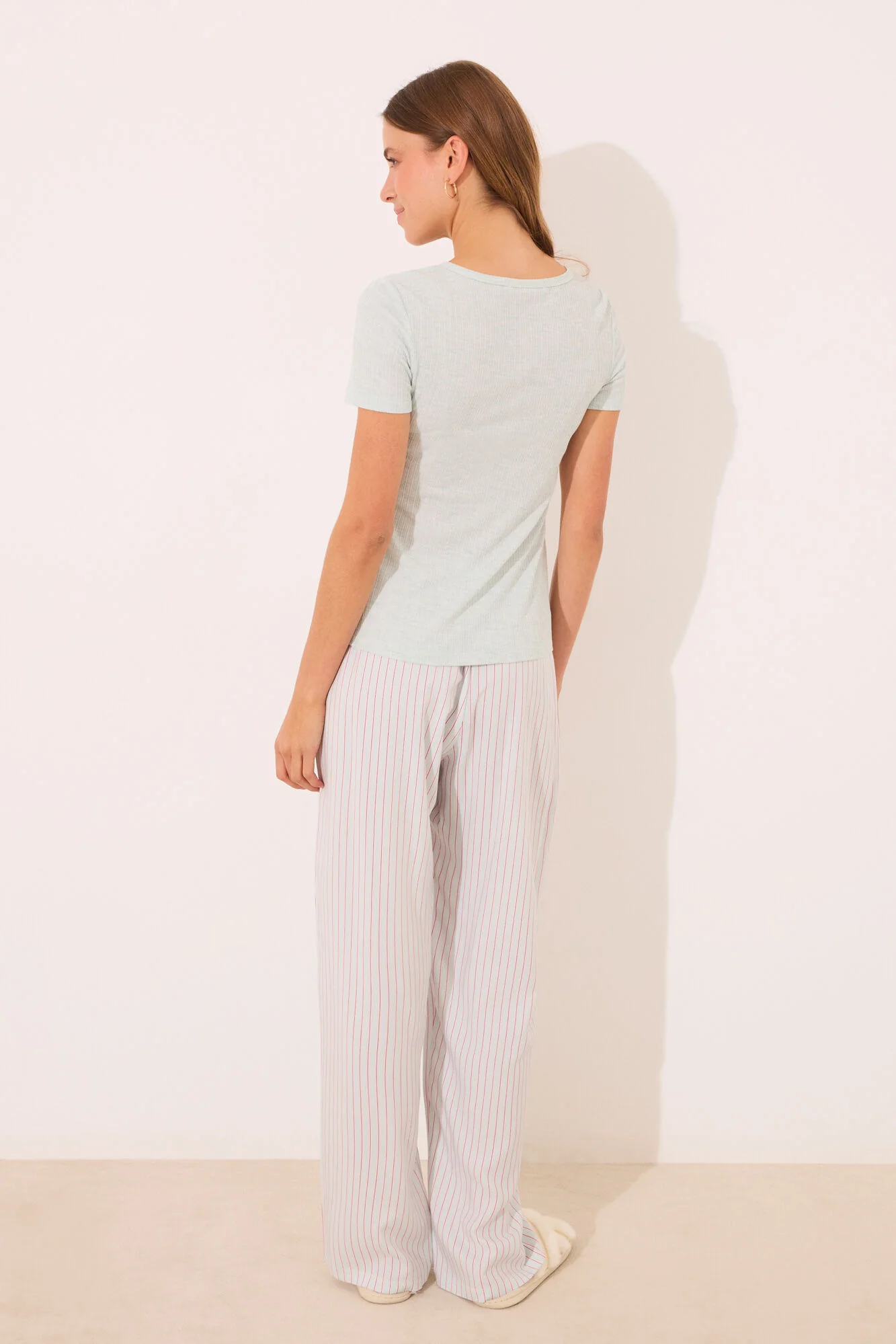 Striped ribbed viscose pyjamas - Image 5