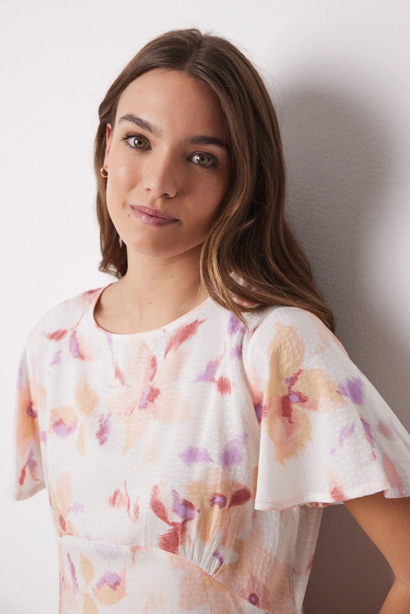Viscose allover floral midi dress - Image 4