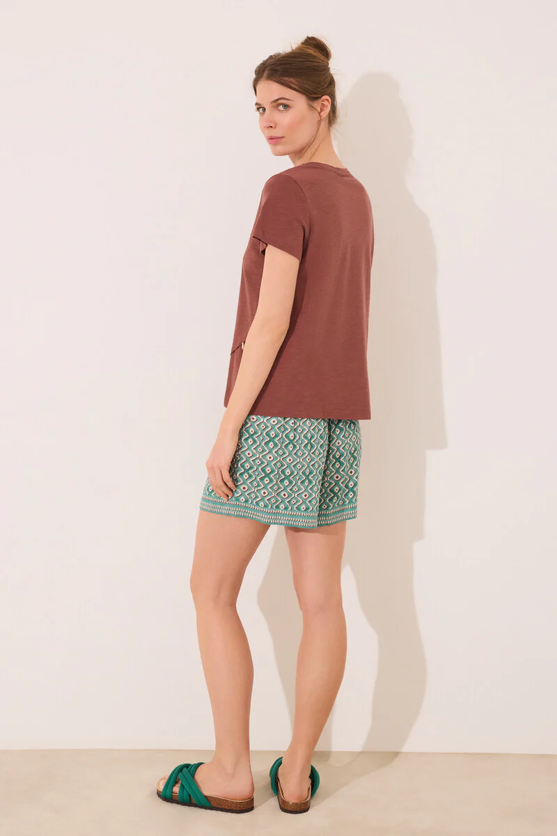 Viscose trouser with geometric print - Image 5