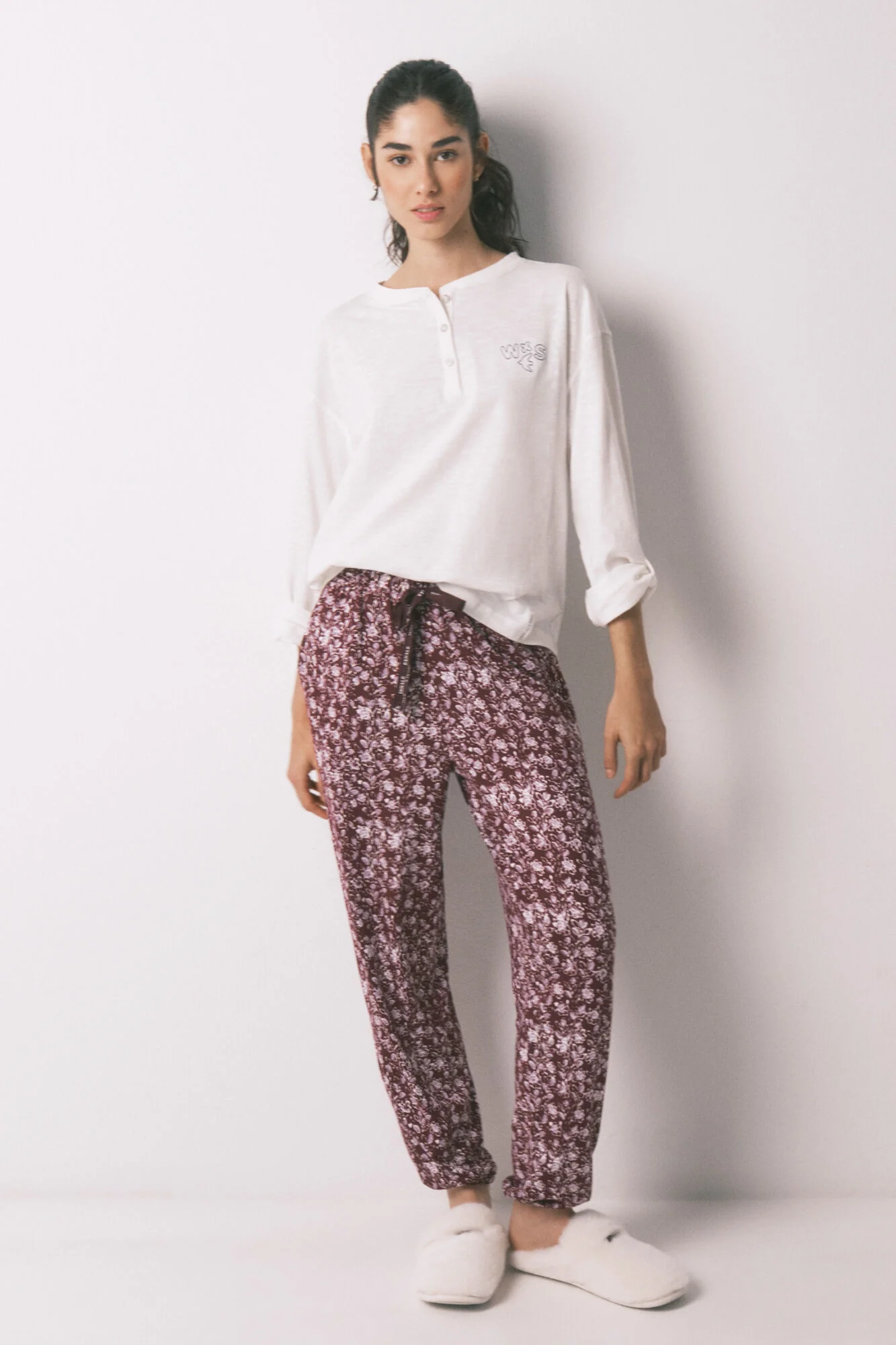 White 100% cotton long sleeve T-shirt