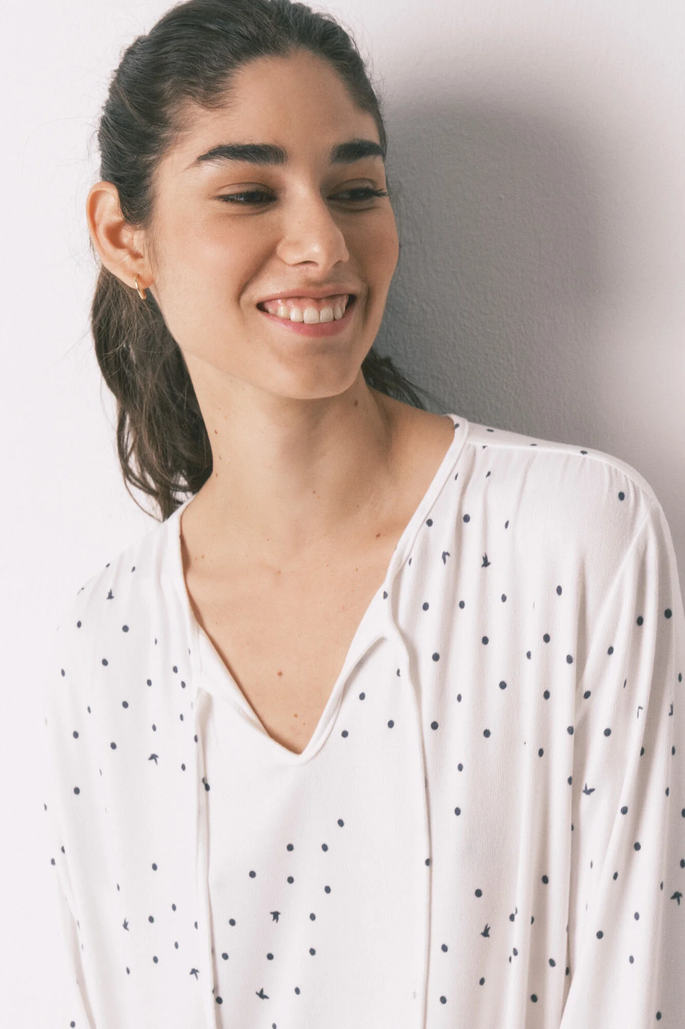 White bird print midi nightgown - Image 4