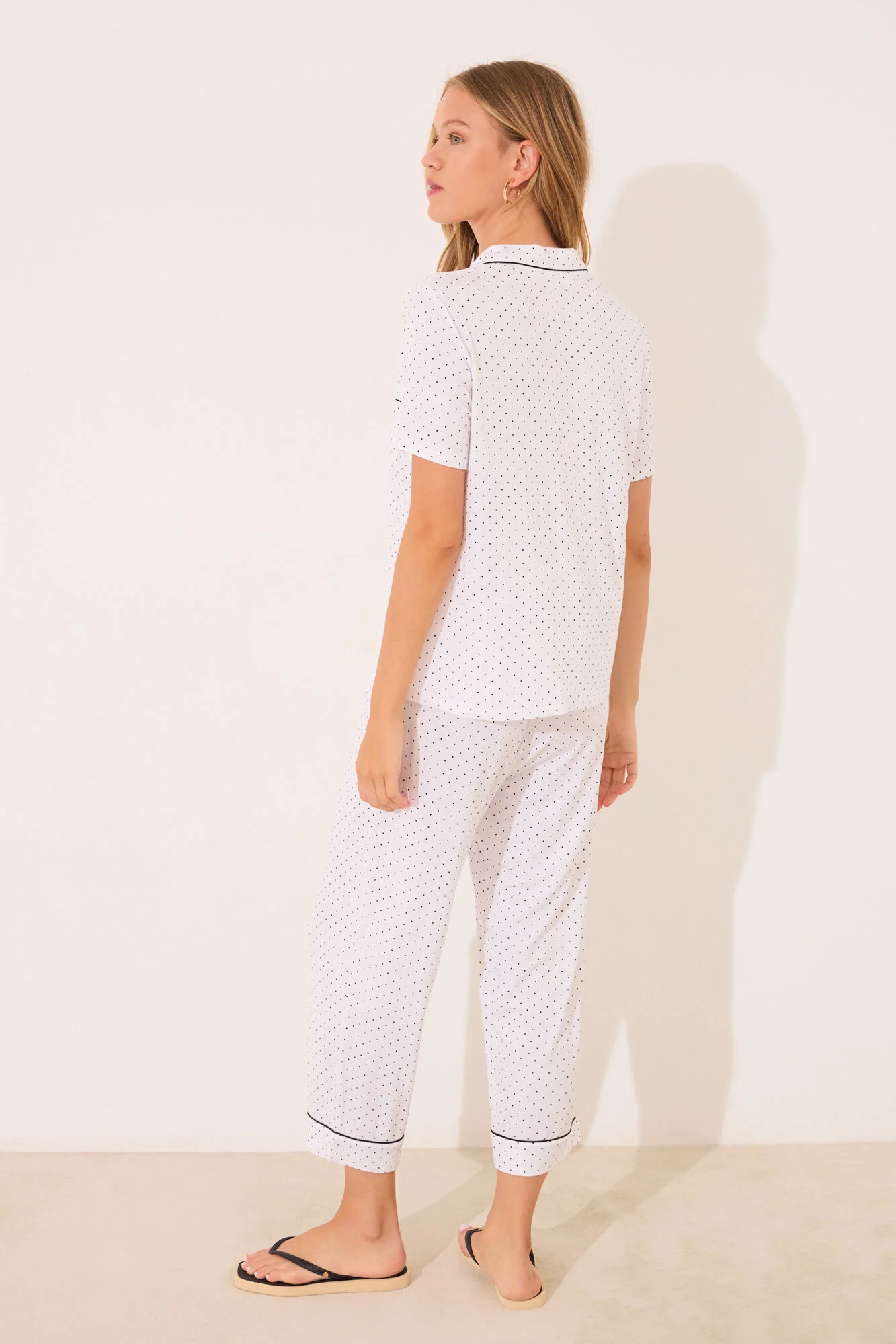 White polka-dots Capri classic pyjamas - Image 3