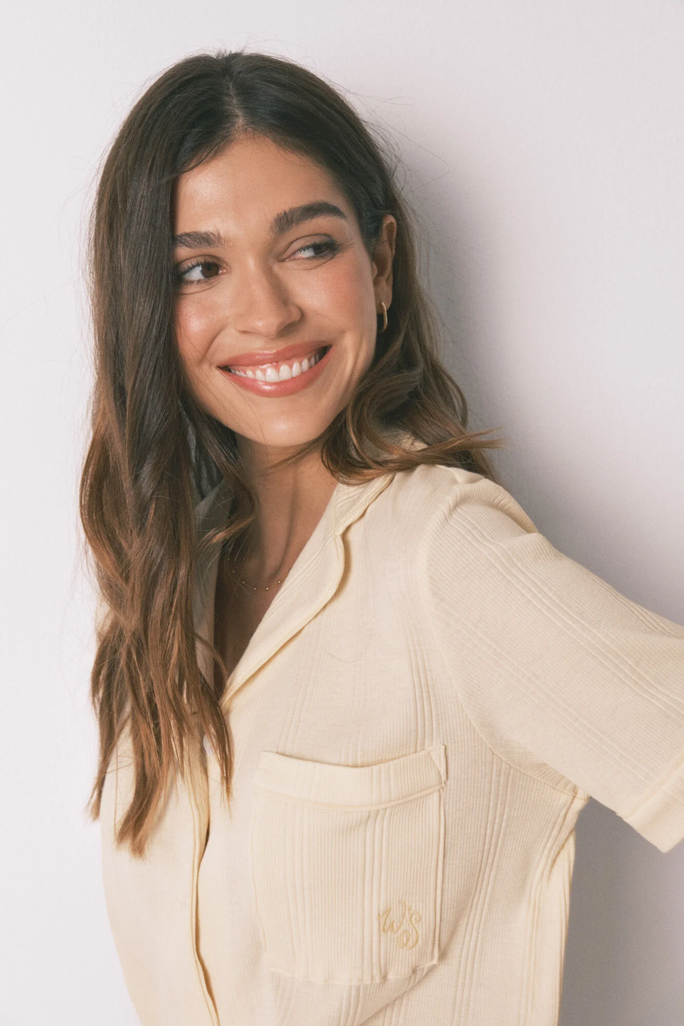 Yellow cotton ribbed classic pyjamas - Image 5